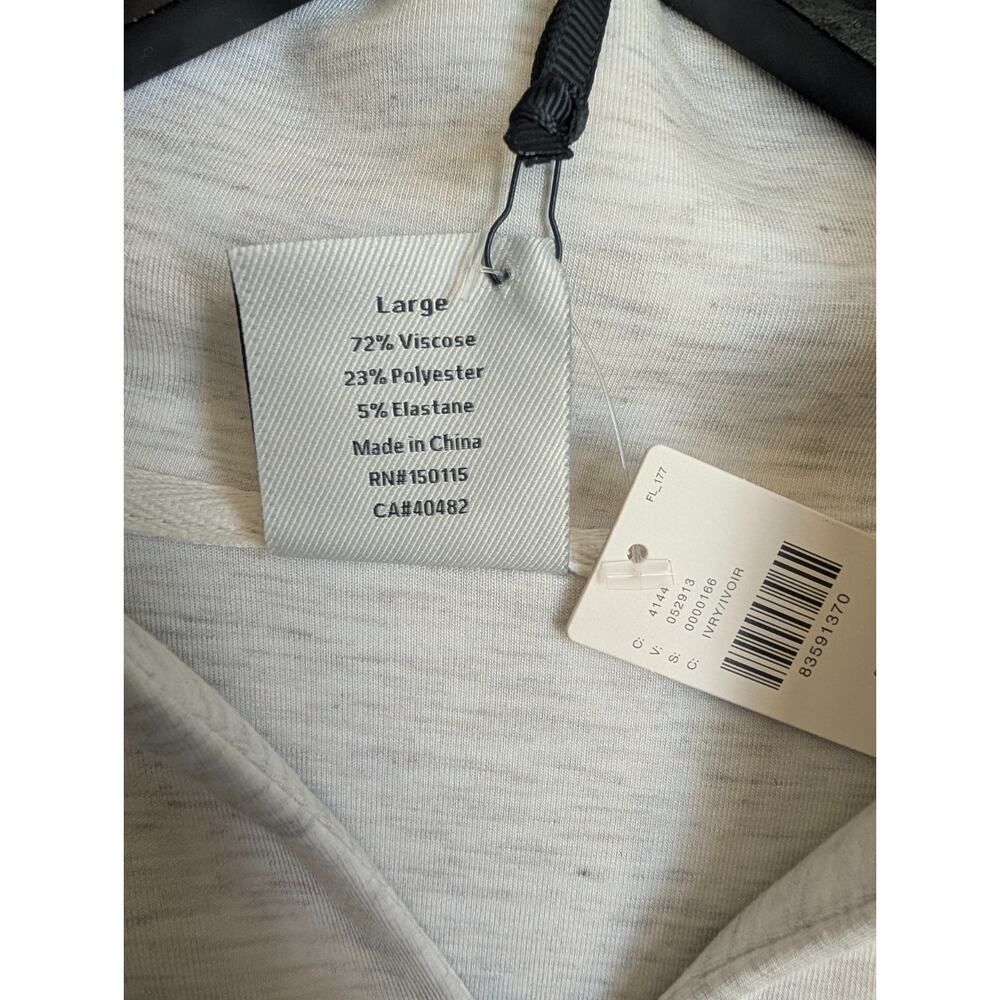 NWT Varley Davidson Sweatshirt Womens Large Ivory Long Sleeve 1/4 Zip 83591370 - Picture 3 of 5
